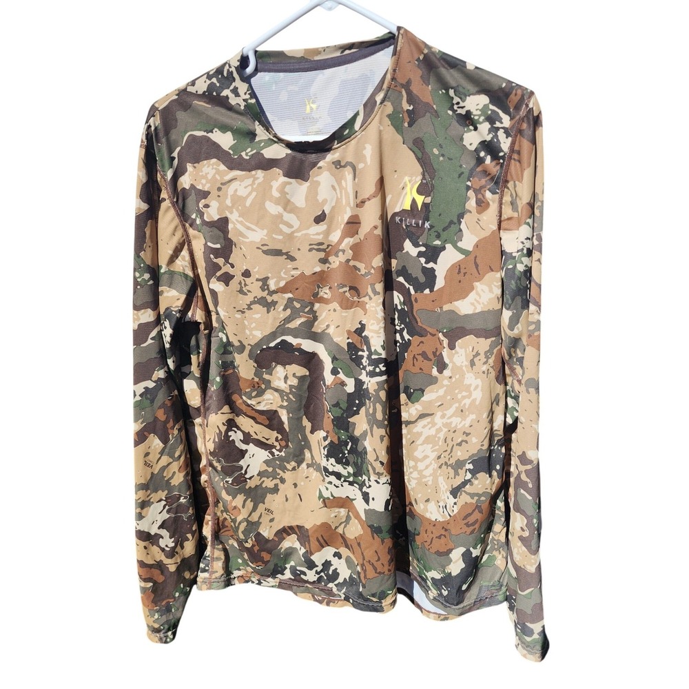 Killik Mens Veil Camo Long Sleeve Performance Shirt Hunting Tactical Size XL